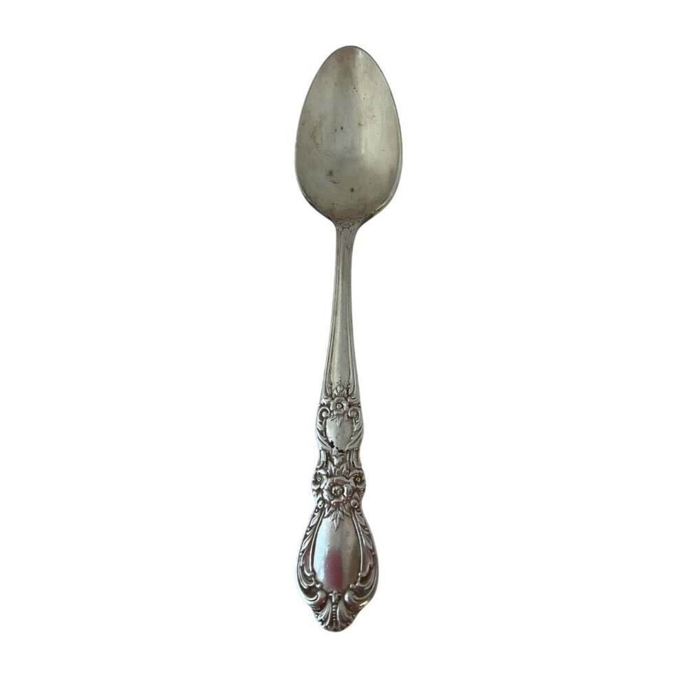 1847 Rogers Bros Heritage Silver-Plated Ornate Teaspoon With Floral Handle Desig